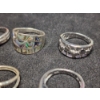 Image 6 : Beautiful Sterling Silver Rings Ft. Citrine, Black Sapphire & Rainbow Topaz - Total Weight of 22.5 G