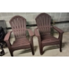 Image 1 : Louisville Home Pickup - VERY NICE SET - 2 ADIRONDACK REDWOOD COLORED CHAIRS MOLDED FIBERGLASS 