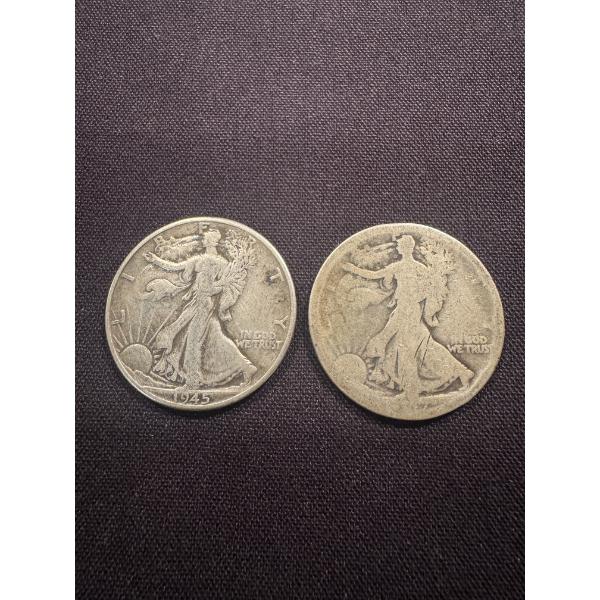 2 - United States  Walking Liberty Half Dollars - Nice Coins & Harder To Find!!