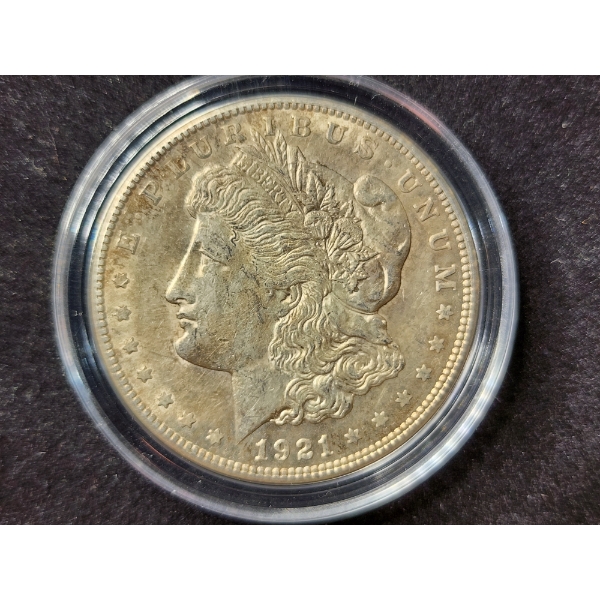 1921-S Morgan Silver Dollar in Capsule