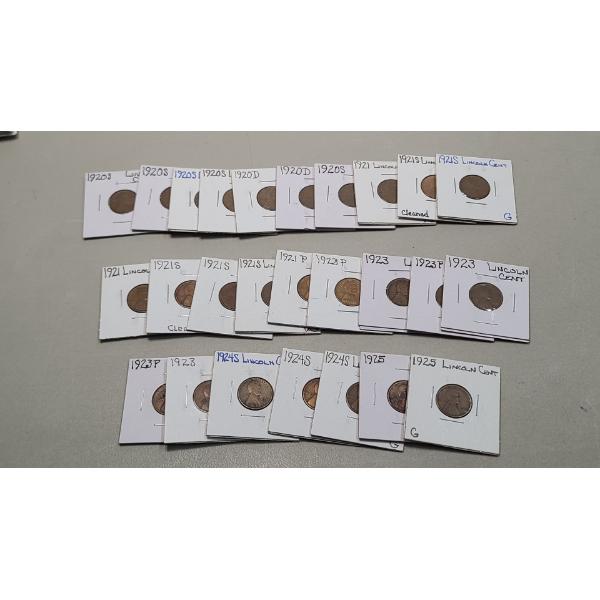 Assorted 1920's United States Lincoln Wheat Cents - Face Value: $0.26