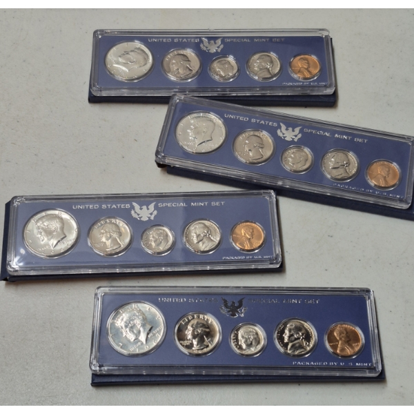 UNITED STATES COINS - 4 Qty -  Special 40% Silver Mint Sets - 1966 x2,  1967 x 2 - All Sealed