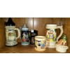 Image 1 : 4 Beer Steins and 1 Scotch Whiskey Pitcher