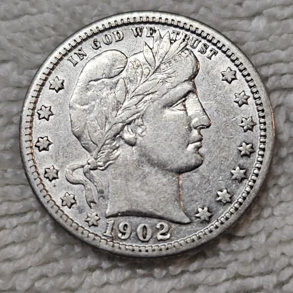 90% Silver 1902 United States Barber Half Dollar