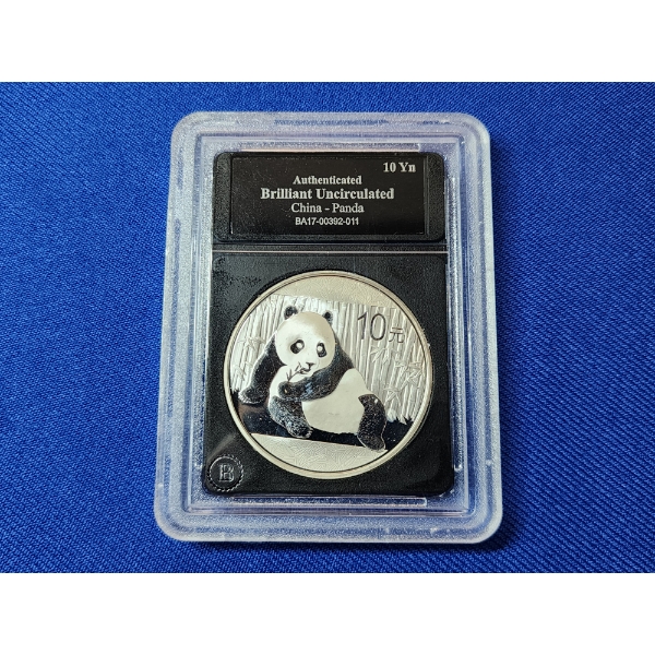 The Bradford Exchange Mint BU 2015 China Panda 10 Yn 1oz .999 Silver Coin