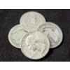 Image 1 : Four Assorted 90% Silver United States Quarters - $1.00 Face Value - See Description 