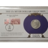 Image 3 : Two U.S. Silver Peace Dollars & Stamps in Display Cards & Protective Binder Page - 1924 & 1925