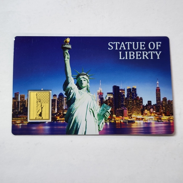 Statue of Liberty Gold Coin Card - 1/1000 oz .9999 Fine Gold
