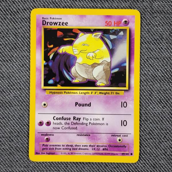 Drowzee 49/102 Vintage Base Set Pokemon Trading Card in Near Mint Condition!