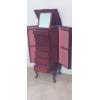 Image 4 : Tall Cherry Wood Ladies Jewelry Box With Many Shelves, Both side Necklace Doors & Folding Mirror Top