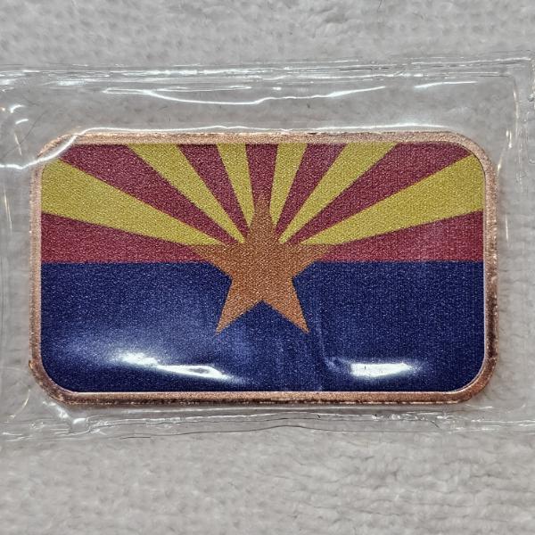 1oz Colorized Arizona Flag .999 Fine Copper Bar