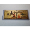 Image 1 : Rare Disney Mickey Mouse Gold Foil .999999 - 24K Gold Note In Protective Holder - Mint Condition