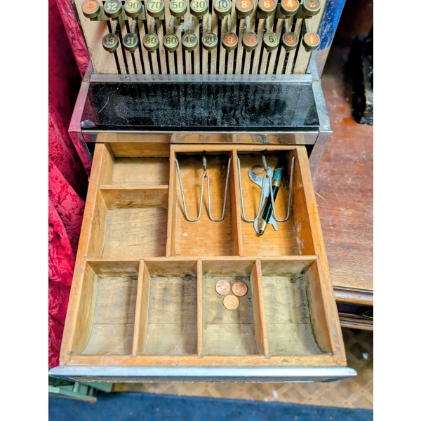 White Metal National Cash Register Co. Working Antique Cash Register