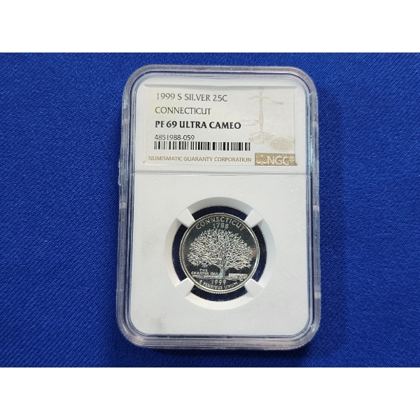 1999-S Silver Connecticut Quarter NGC Graded PF 79 Ultra Cameo