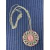 Image 1 : Gorgeous Pendant Necklace with Pink Tones - Costume Jewelry 