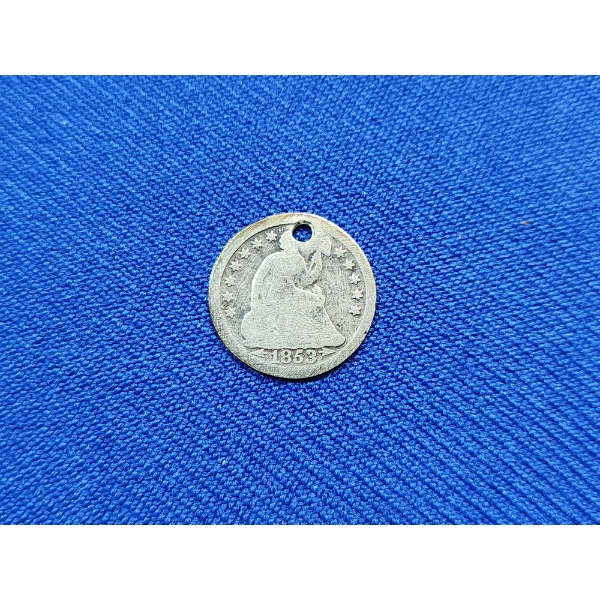 1853 Seated Liberty Half Dime With Arrows - 90% Silver 