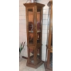 Image 1 : 2nd Of 2 - Tall Woden Mirrored Back Glass Shelved Curio Cabinet - See Pics - Offered Separately - Pe