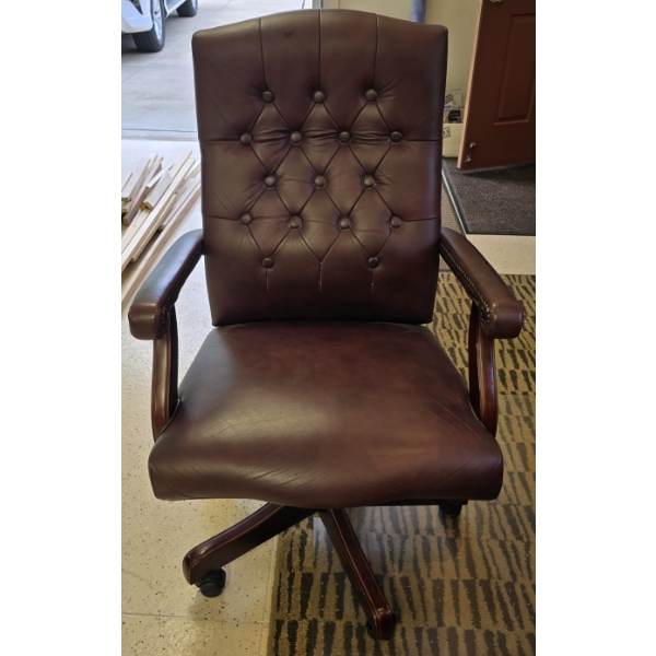 Faux Leather Executive Office Chair - Good Condition - Works for Tall People