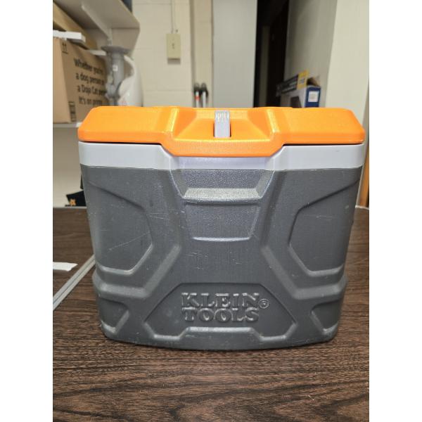 Klein Tools Hard Side Cooler with Silverware Compartment - Lockable - 12x16x12