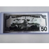 Image 2 : Incredible .99999 Silver $50.00 Foil Note In Protective Holder - Mint Condition