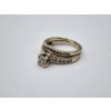 Image 4 : Beautiful 14K White Gold Wedding Ring With ~0.50ct Diamonds (Main Stone ~0.35ct) TW: 5.2g