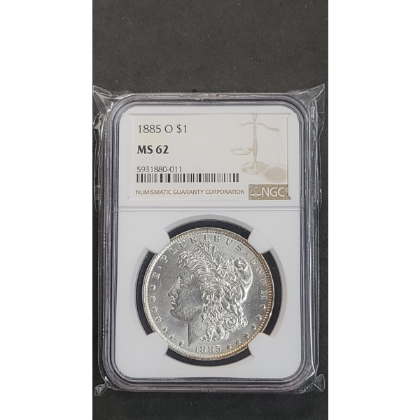 NGC 1885-O MS 62 90% Silver Morgan Dollar 