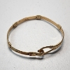 Image 2 : 10K Yellow Gold Wire-Wrapped Hook Bangle Bracelet - Total Weight: 12.3g
