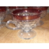 Image 4 : Indiana Glass American Whitehall Colony Diamond Point Ruby Flash Punch Bowl & 11 Cups 