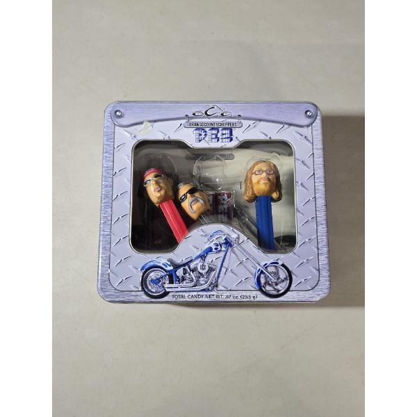 Limited Edition Orange County Choppers PEZ Dispenser Set in Sealed Collector's Tin - Great Condition