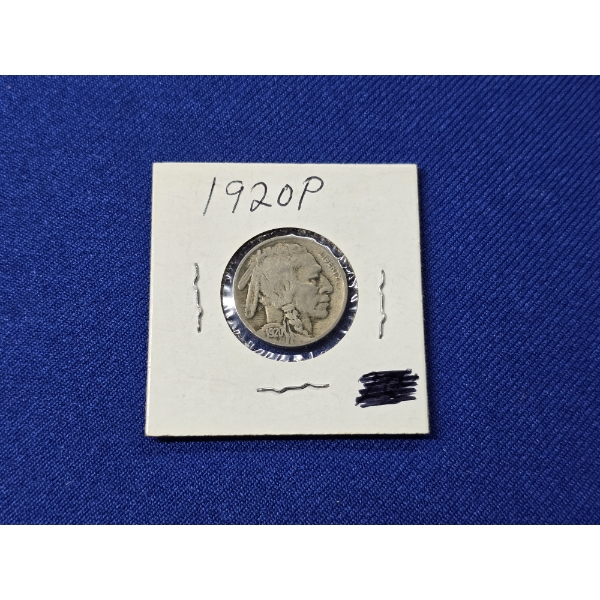 1920- P Indian Head Buffalo Nickel