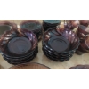 Image 3 : Large Set Glass Dinnerware In Deep Purple - 115 Pcs - See Desc