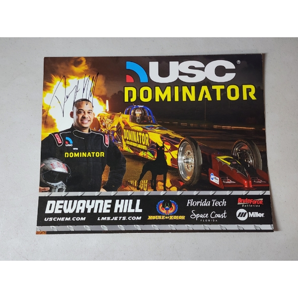 Dewayne Hill Signed USC Jet Dragsters Dominator Jet Car Poster Larson Motorsports