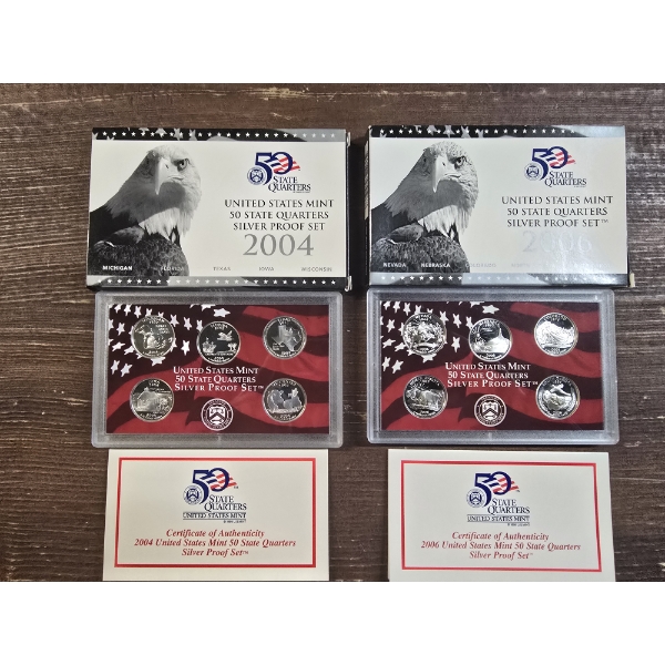 2004 & 2006 United Silver States Quarter Proof Sets