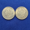 Image 1 : Two 1921 Silver Morgan Dollars - 90% Silver United States Coins 