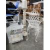 White Wire Bird Cage, Chair Stand, Basket, and Pillar Candle Holder