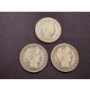 Image 1 : 3 - United States Barber Silver Half Dollars - Turn Of The Century