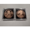 Image 1 : 2 - Exceptional Liberty .999 Fine Copper Coins In High End Holders - Mint Condition