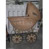 Image 3 : Vintage Wicker Childs Doll Carriage And Small Wicker Doll Chair