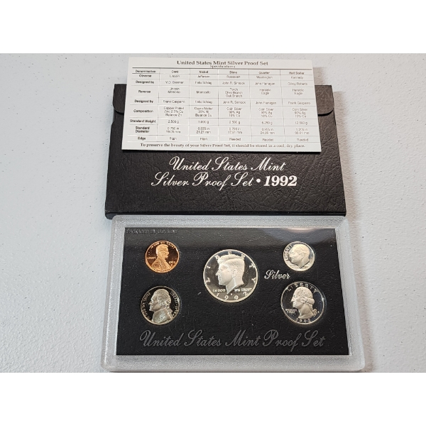 1992 United States Mint Silver Proof Set