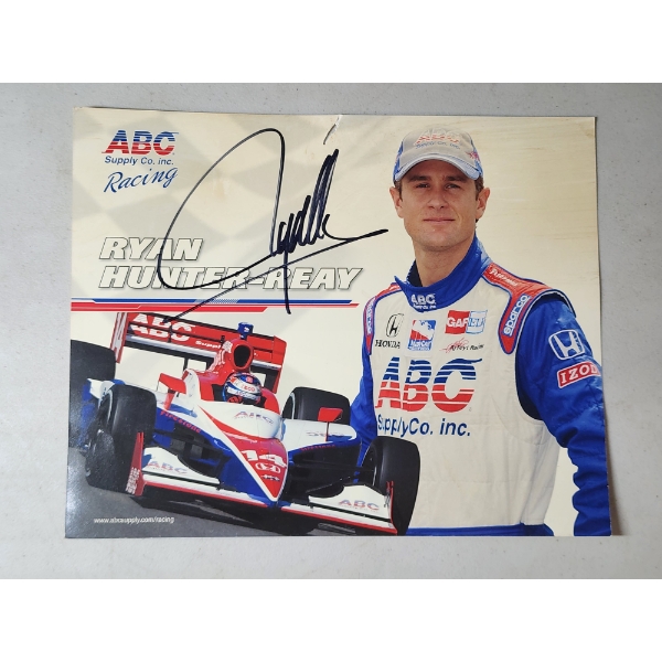 Ryan Hunter-Reay Signed Indy 500 AJ Foyt Racing Photo, Info, & Highlights Card