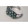 Image 2 : Vintage Sterling Silver Native American Zuni Cuff Bracelet With Carved Turquoise - Weight: 35.6g