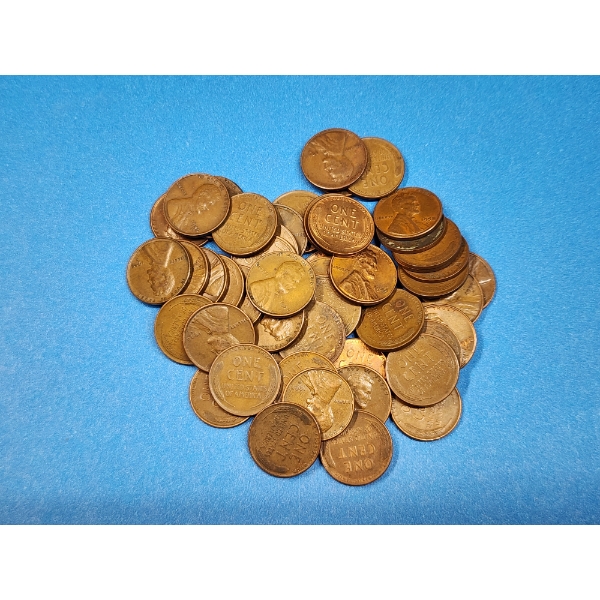 Lot of 50 Assorted Years Lincoln Wheat Cents 