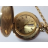Image 2 : Vintage Bulova Accutron Quartz Dual-Day Pocket Watch on Chain With Detailed Watch Fob Pocket Knife