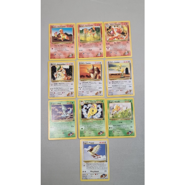 (10) Vintage Pokémon Trading Cards Featuring Characters From The Gym Heroes & Gym Challenge Sets 