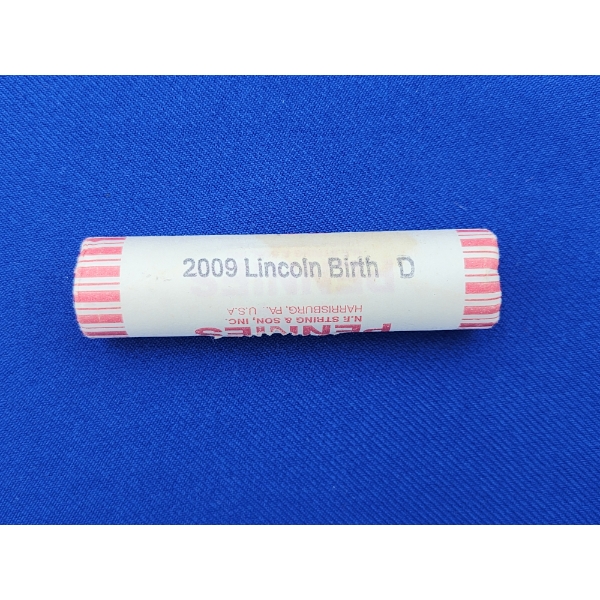 Bank Roll of 2009-D Lincoln Bicentennial Log Cabin Cents Pennies