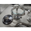 Image 3 : Metal Serving Items with Glass Dishes, Tray, and Candle Holders