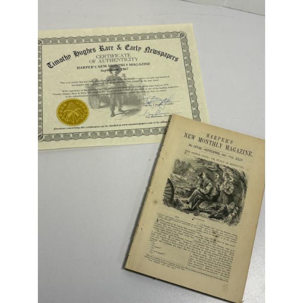 Harper's New Monthly Magazine No.CCVIII- September 1867 - Vol. XXXV Newspaper Booklet 