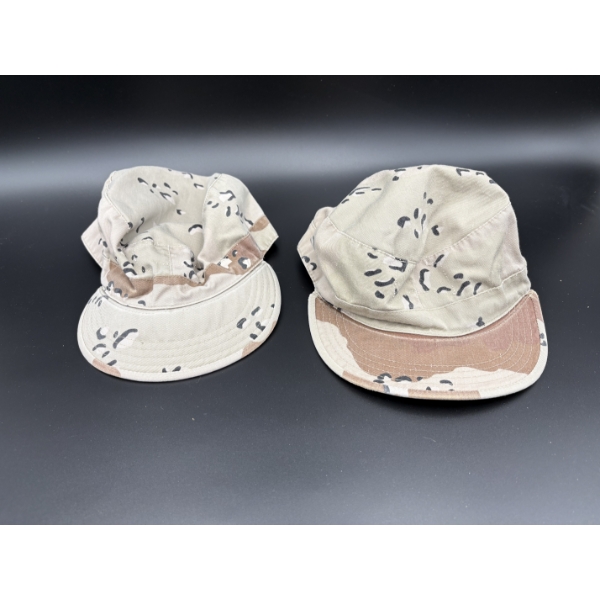 Two Camo Hats in Good Shape! 6- Color Chocolate Chip Desert Camo boonie Hats