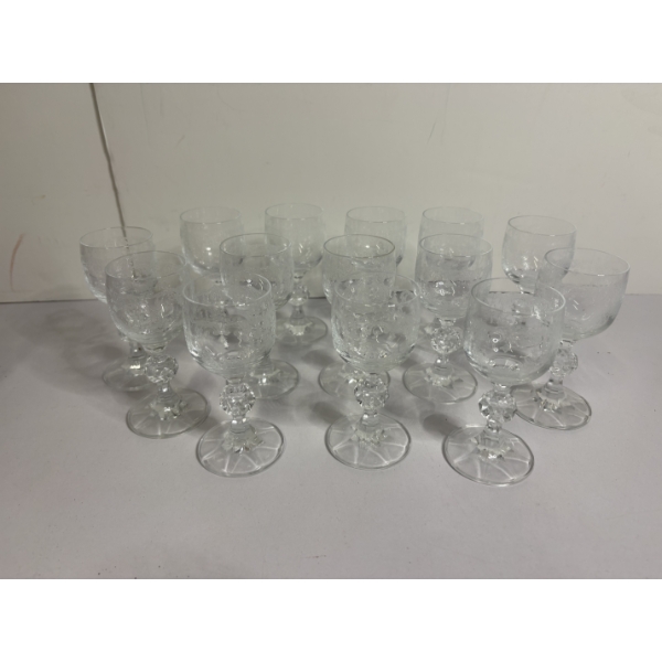 14 Crystal Water Goblets - ~4.5 inches tall