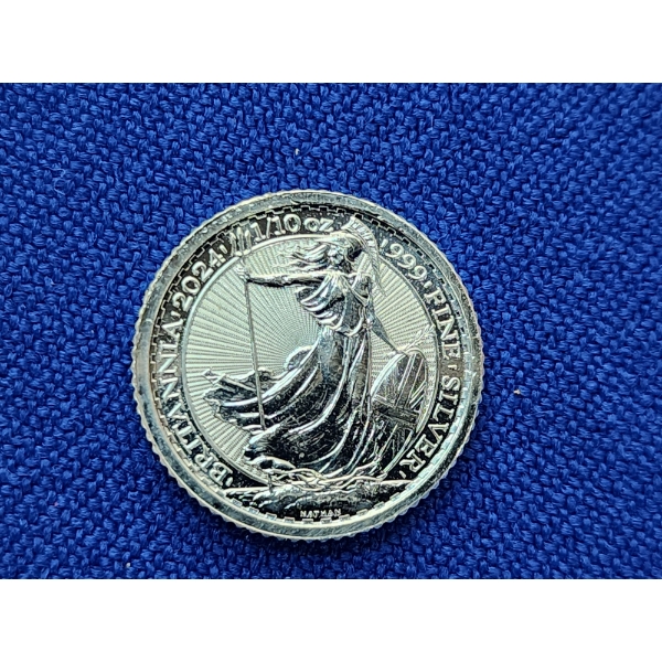 2024 1/10th Ounce .999 Fine Silver Britannia Round - The Royal Mint 